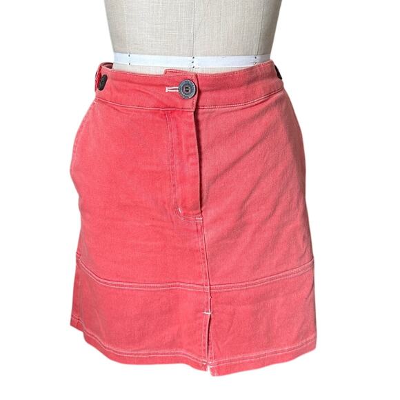 Wildfang The Essential Denim Work Skirt in Salmon Pink Size Large - Picture 1 of 8